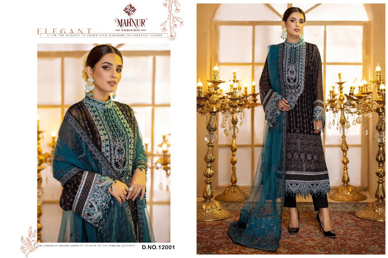 Mahnur Vol 12 Festive Wear Wholesale Georgette Pakistani Salwar Suits Catalog